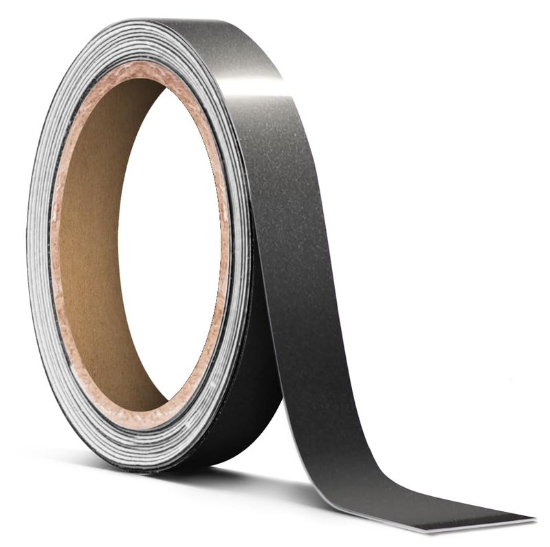 VViViD Ultra Gloss Metallic Charcoal Grey Air-Release Adhesive Vinyl Pinstripe Tape Roll (½ Inch x 20ft) - Image 1